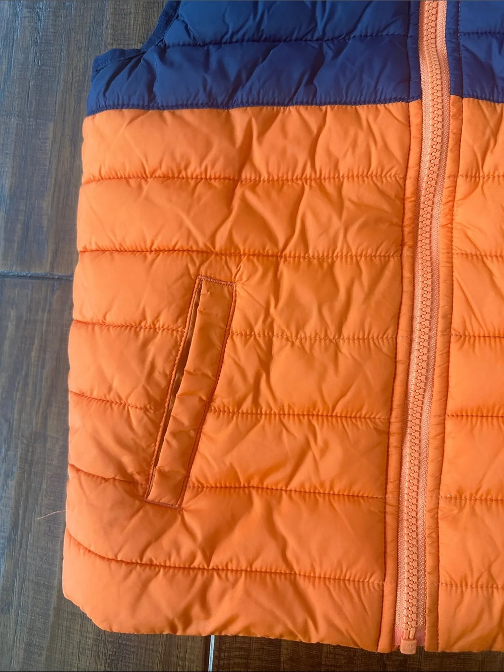 Janie and Jack Boy Orange You Glad Colorblocked Puffer Vest